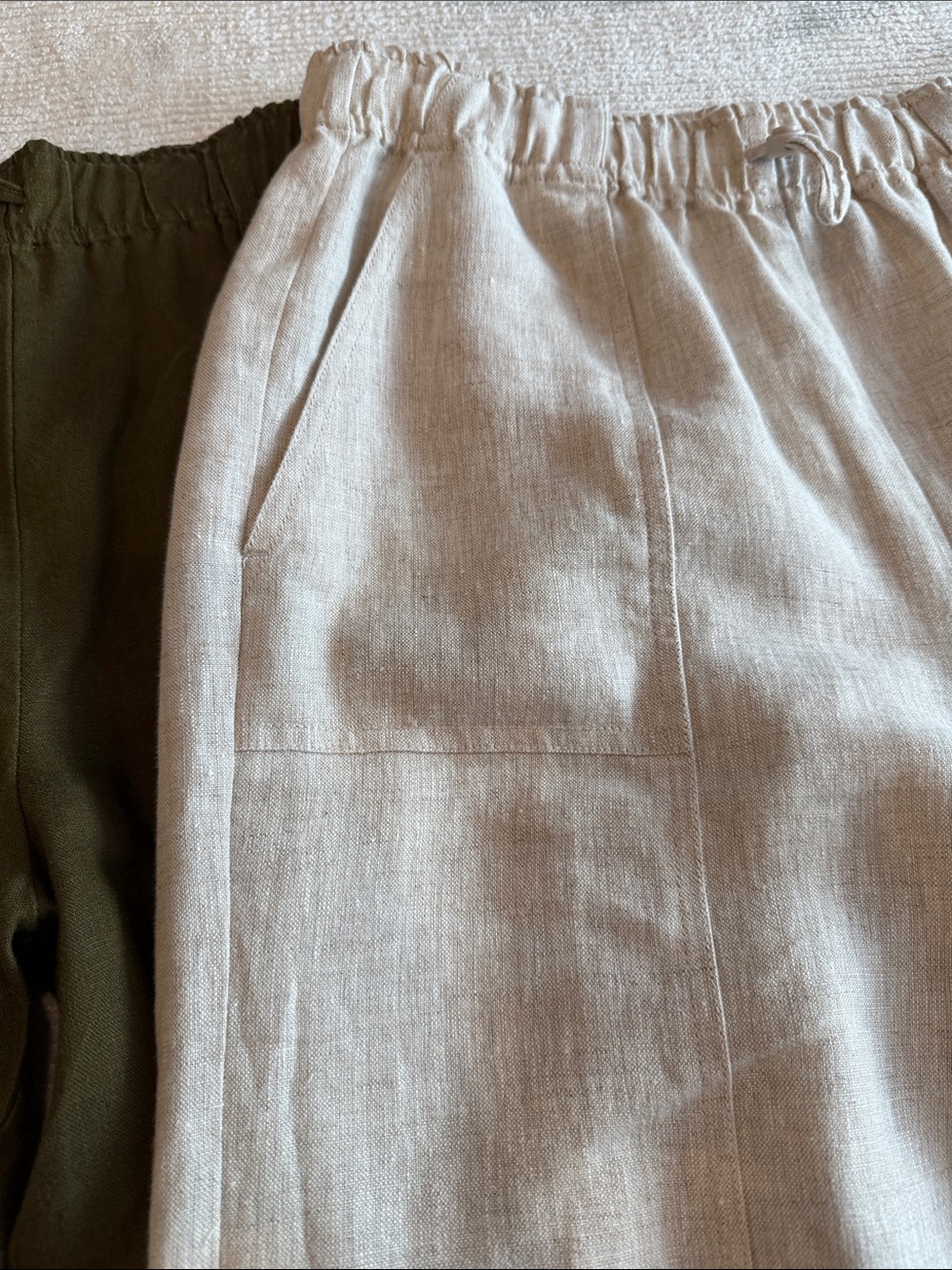 Reformation Linen Pants - Olive & Oatmeal - Picture 3 of 14